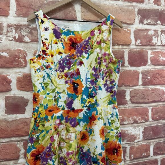 Evan Picone Dress Women's 14 Multicolor Floral Tweed Casual Career Work Zip Up - Picture 3 of 8